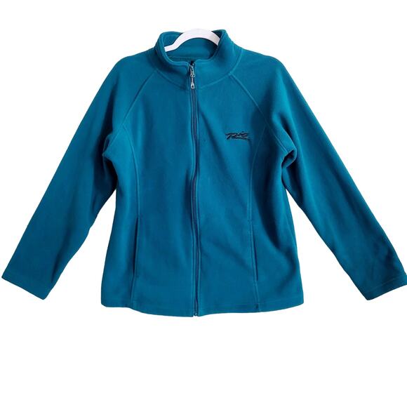 Rio Las Vegas Blue 100% Polyester Fleece Zip Up Sweater Jacket Women’s Size L - Picture 1 of 9